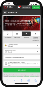 application 888starz au sénégal